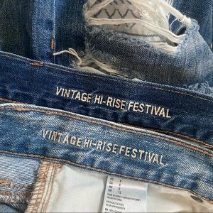 2 pairs of American Eagle Vintage Hi-Rise Festival Jean shorts